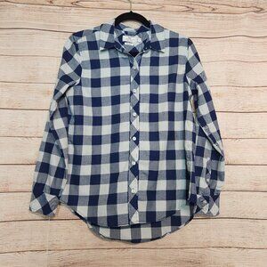 Vineyard Vines Performance Relaxed Plaid Shirt Women's Size 4 Blue Button Down